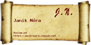 Janik Nóra névjegykártya