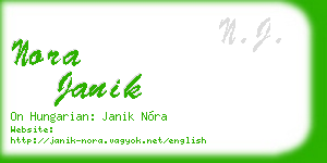 nora janik business card