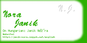 nora janik business card